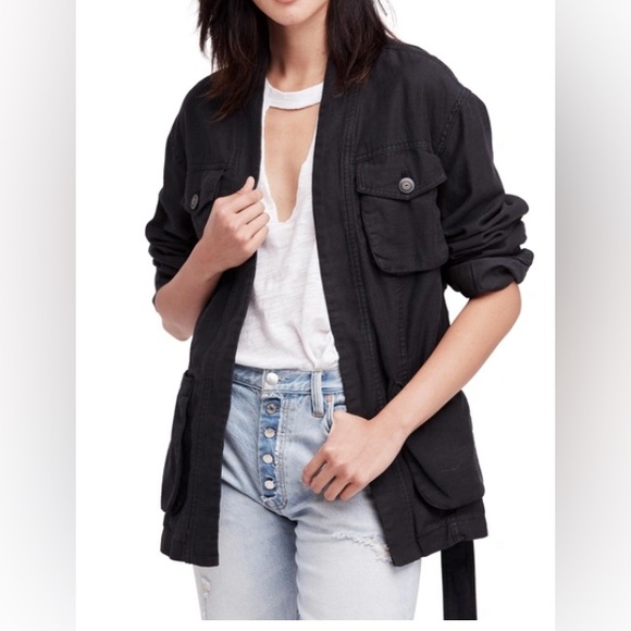 Free People in Our Nature Cargo Jacket Black size S - Picture 8 of 10
